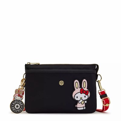 Bolsos Cruzados Kipling Hello Kitty Riri Mujer Negras | QSAN-52847