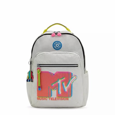 Mochilas De Moda Kipling Seoul Large MTV 15" Laptop Mujer Gris Rosas | VWCX-71695