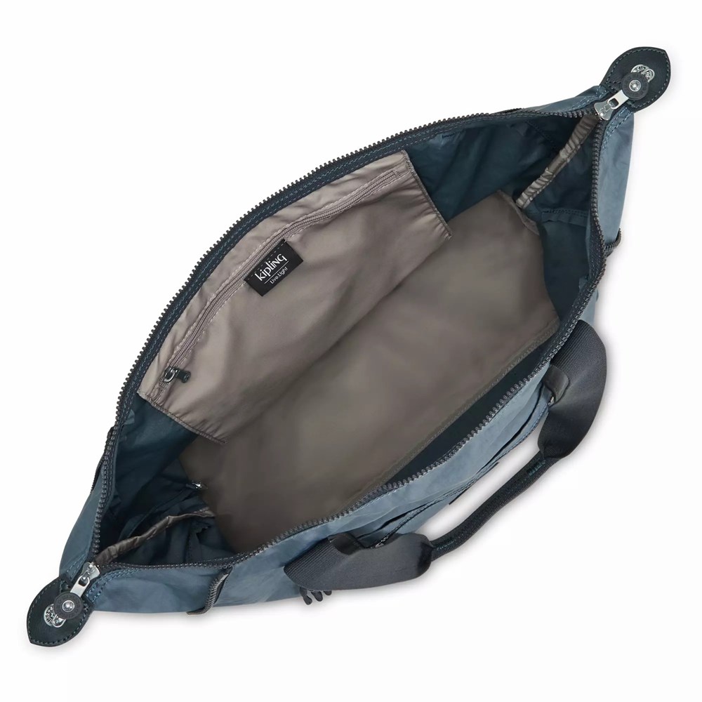 Bolsa Gimnasio Kipling Art Medium Mujer Azul Marino Gris | MQPD-30691