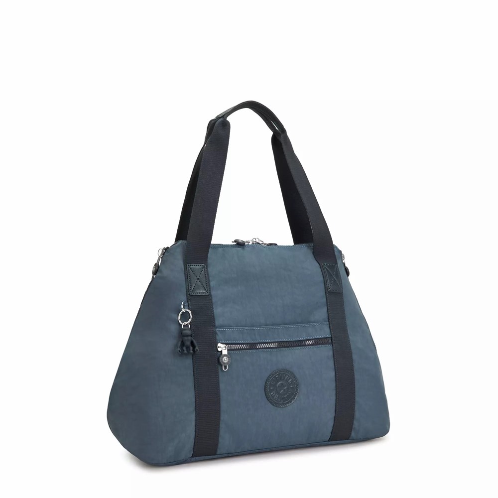 Bolsa Gimnasio Kipling Art Medium Mujer Azul Marino Gris | MQPD-30691