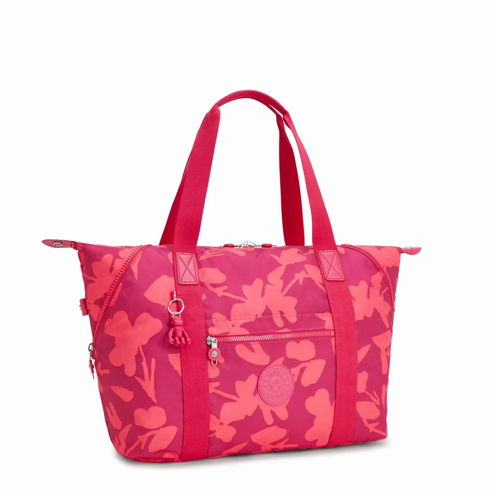 Bolsa Gimnasio Kipling Art Medium Printed Mujer Coral Flores | GBAC-35192