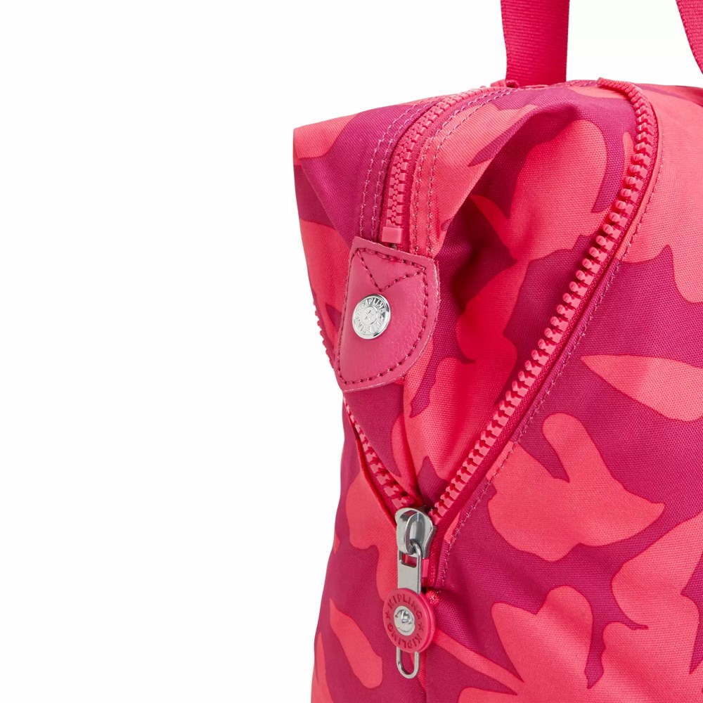 Bolsa Gimnasio Kipling Art Medium Printed Mujer Coral Flores | GBAC-35192