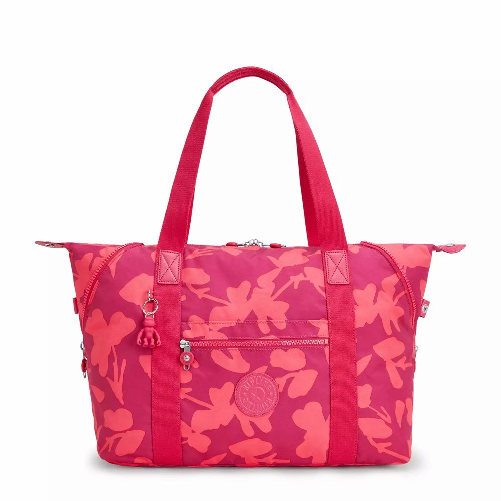 Bolsa Gimnasio Kipling Art Medium Printed Mujer Coral Flores | GBAC-35192