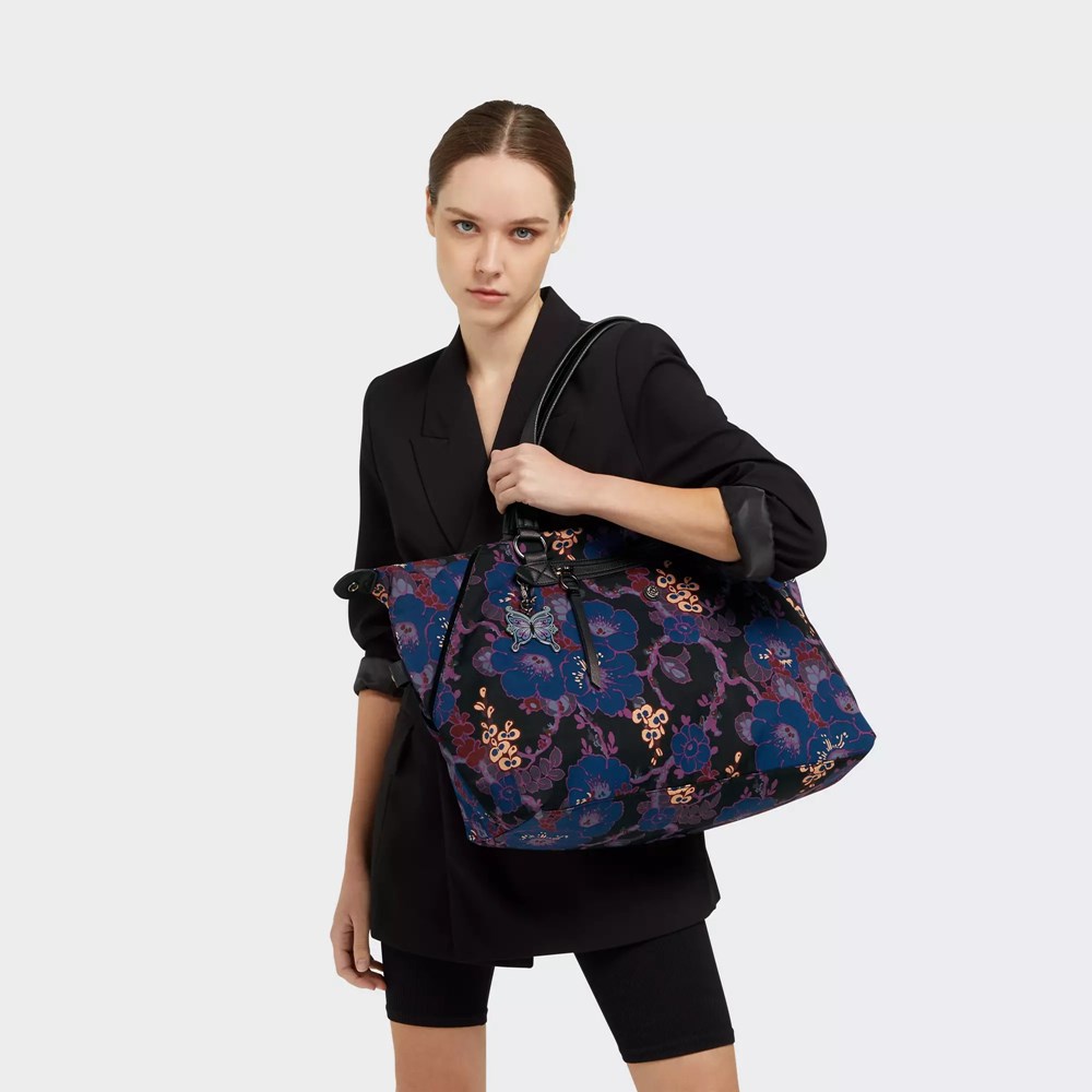 Bolso Tote Kipling Anna Sui Art Medium Mujer Negras Camuflaje | DVCT-28146