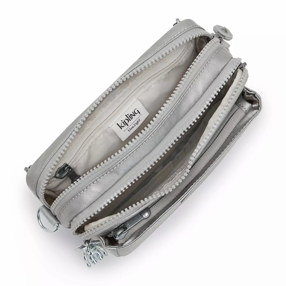 Bolsos Cruzados Kipling Abanu Multi Metallic Convertible Mujer Metal Claro | NRSB-19724