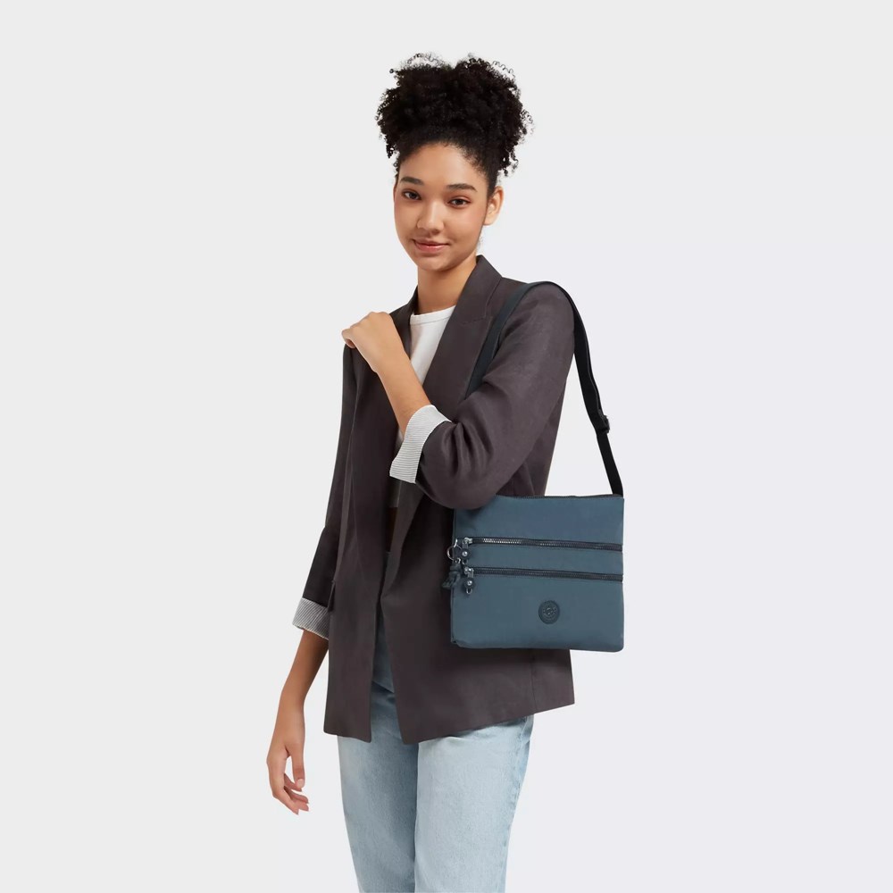 Bolsos Cruzados Kipling Alvar Mujer Azul Marino Gris | YFSM-34259