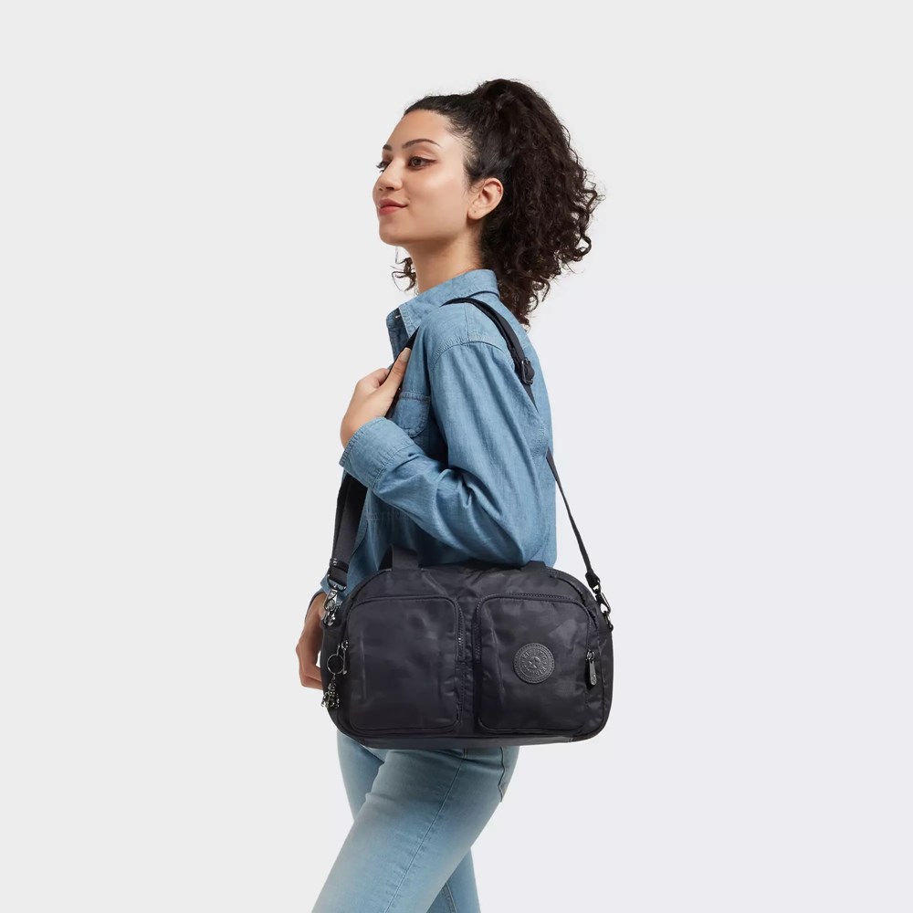 Bolsos Cruzados Kipling Cool Defea Mujer Negras Camuflaje | TDLF-28491