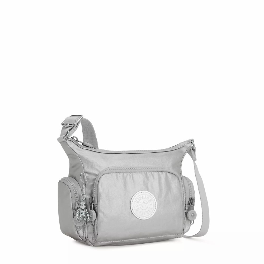 Bolsos Cruzados Kipling Gabbie Mini Metallic Mujer Metal Claro | EPXD-41265