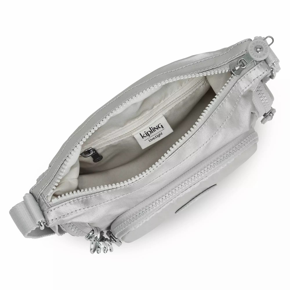 Bolsos Cruzados Kipling Gabbie Mini Metallic Mujer Metal Claro | EPXD-41265