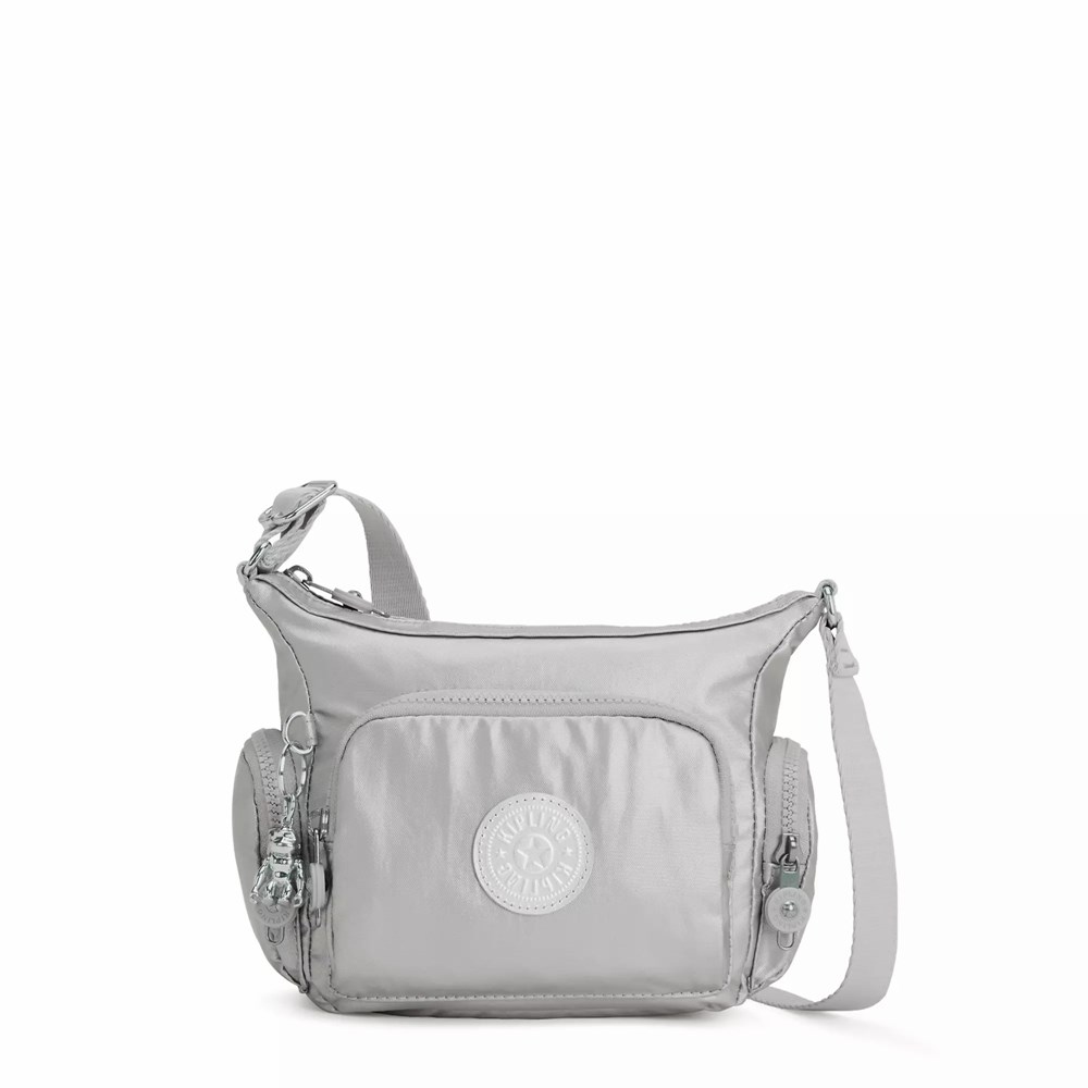 Bolsos Cruzados Kipling Gabbie Mini Metallic Mujer Metal Claro | EPXD-41265