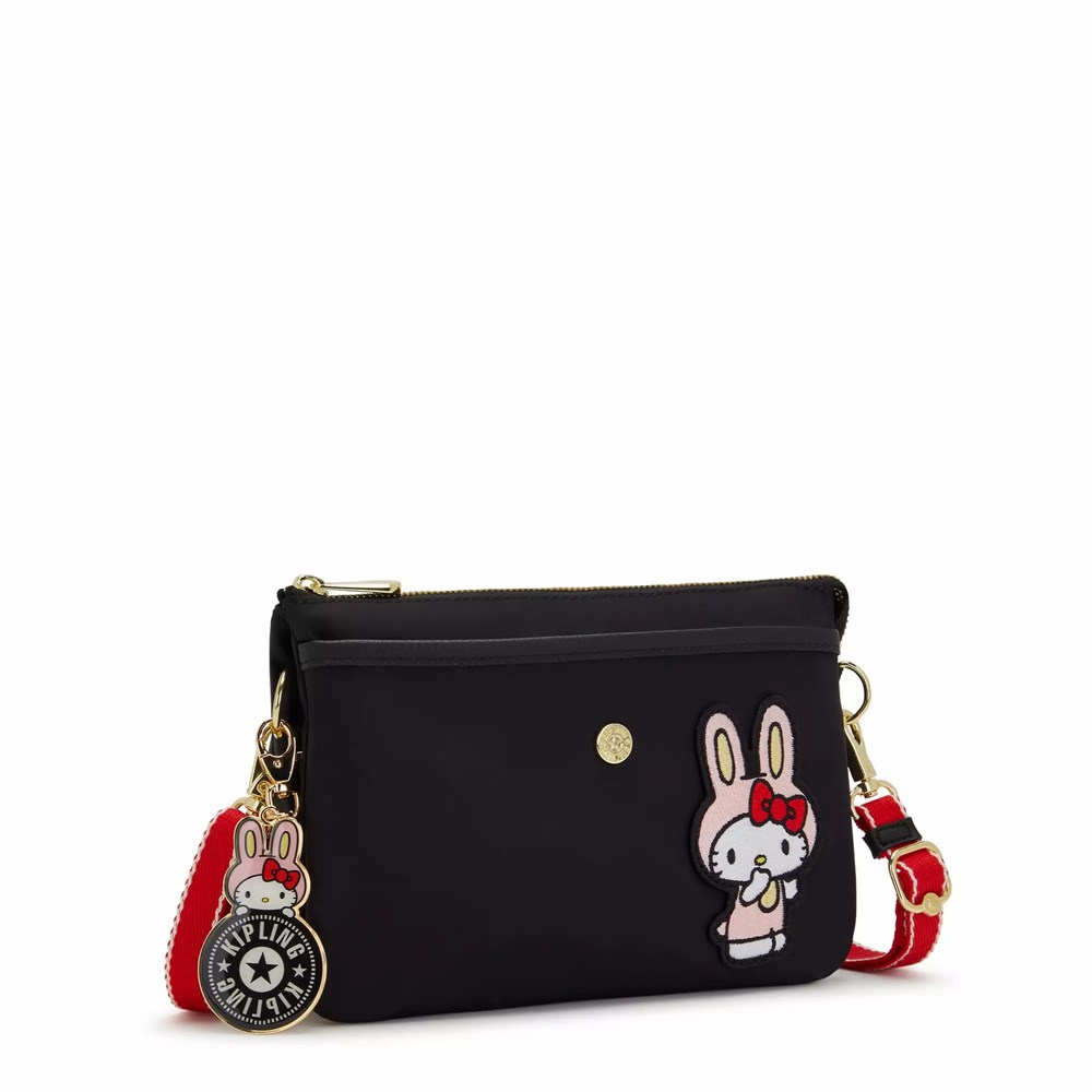 Bolsos Cruzados Kipling Hello Kitty Riri Mujer Negras | QSAN-52847