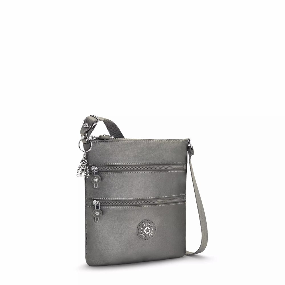 Bolsos Cruzados Kipling Keiko Metallic Crossbody Mujer Gris Metal | IQPJ-26384