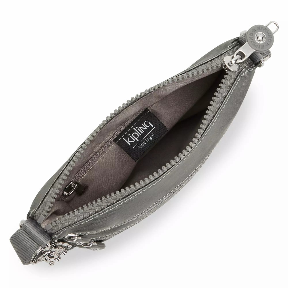 Bolsos Cruzados Kipling Keiko Metallic Crossbody Mujer Gris Metal | IQPJ-26384