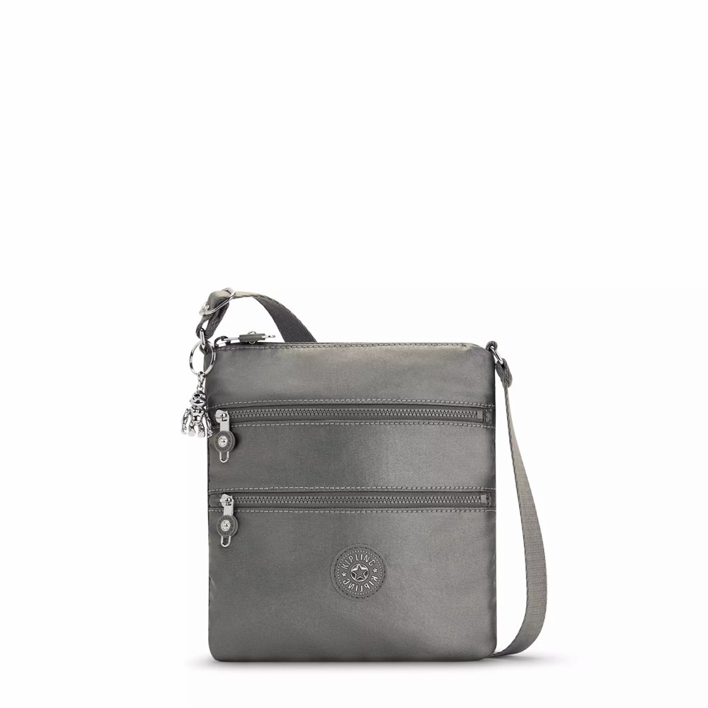 Bolsos Cruzados Kipling Keiko Metallic Crossbody Mujer Gris Metal | IQPJ-26384