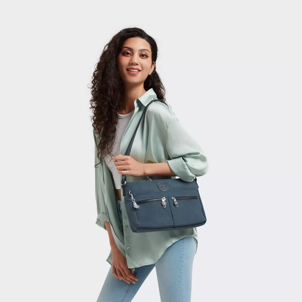 Bolsos Cruzados Kipling New Angie Mujer Azul Marino Gris | PQLH-31752