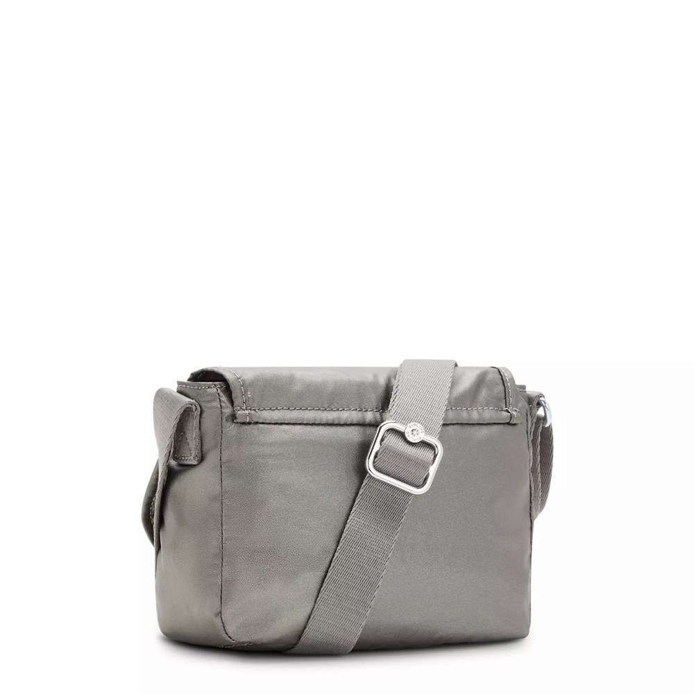 Bolsos Cruzados Kipling Sabian Metallic Crossbody Mujer Gris Metal | SHBA-25194