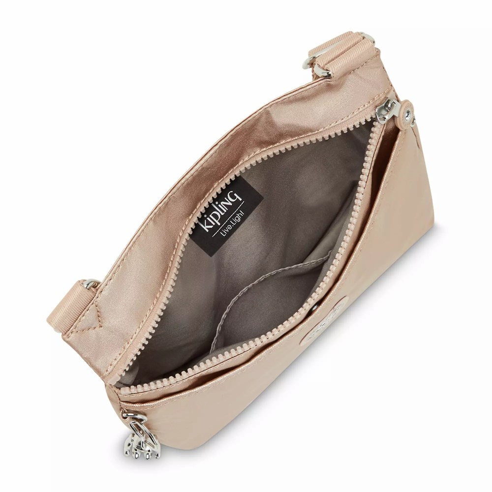 Mini Bolsos Kipling Emmylou Metallic Mujer Doradas Metal | EOFJ-79128