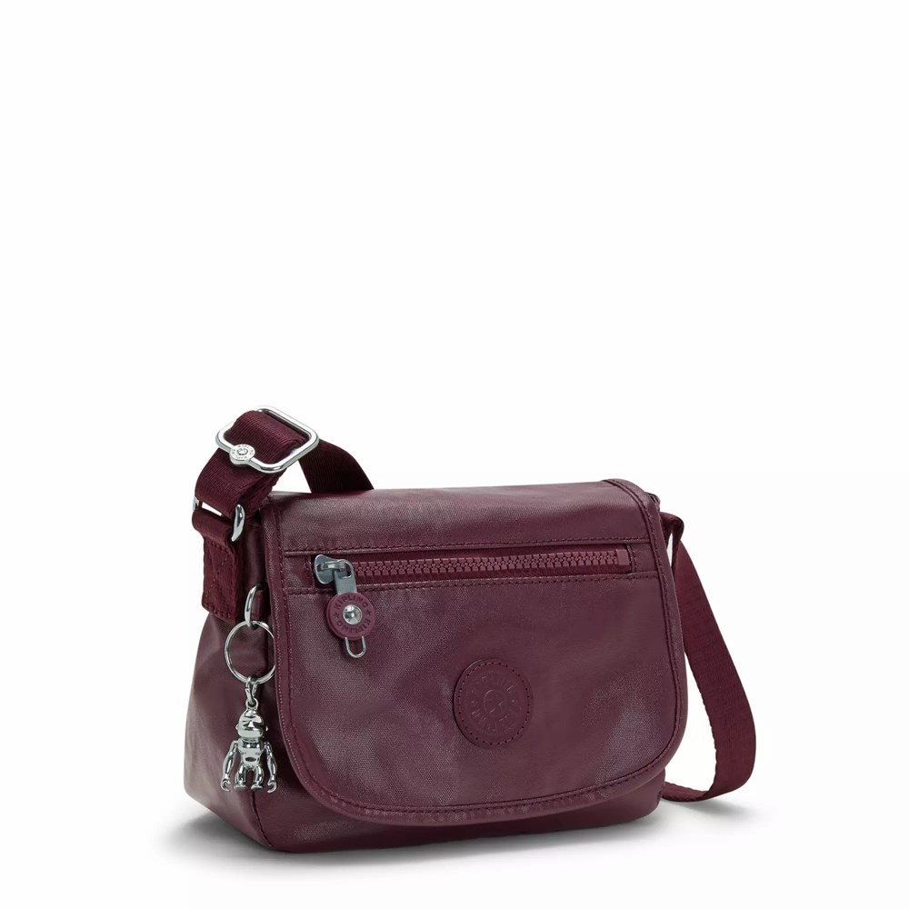 Mini Bolsos Kipling Sabian Metallic Crossbody Mujer Burdeos | XVNC-62318