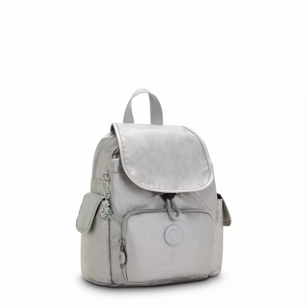 Mini Mochilas Kipling City Pack Mini Metallic Mujer Metal Claro | DQEY-90513