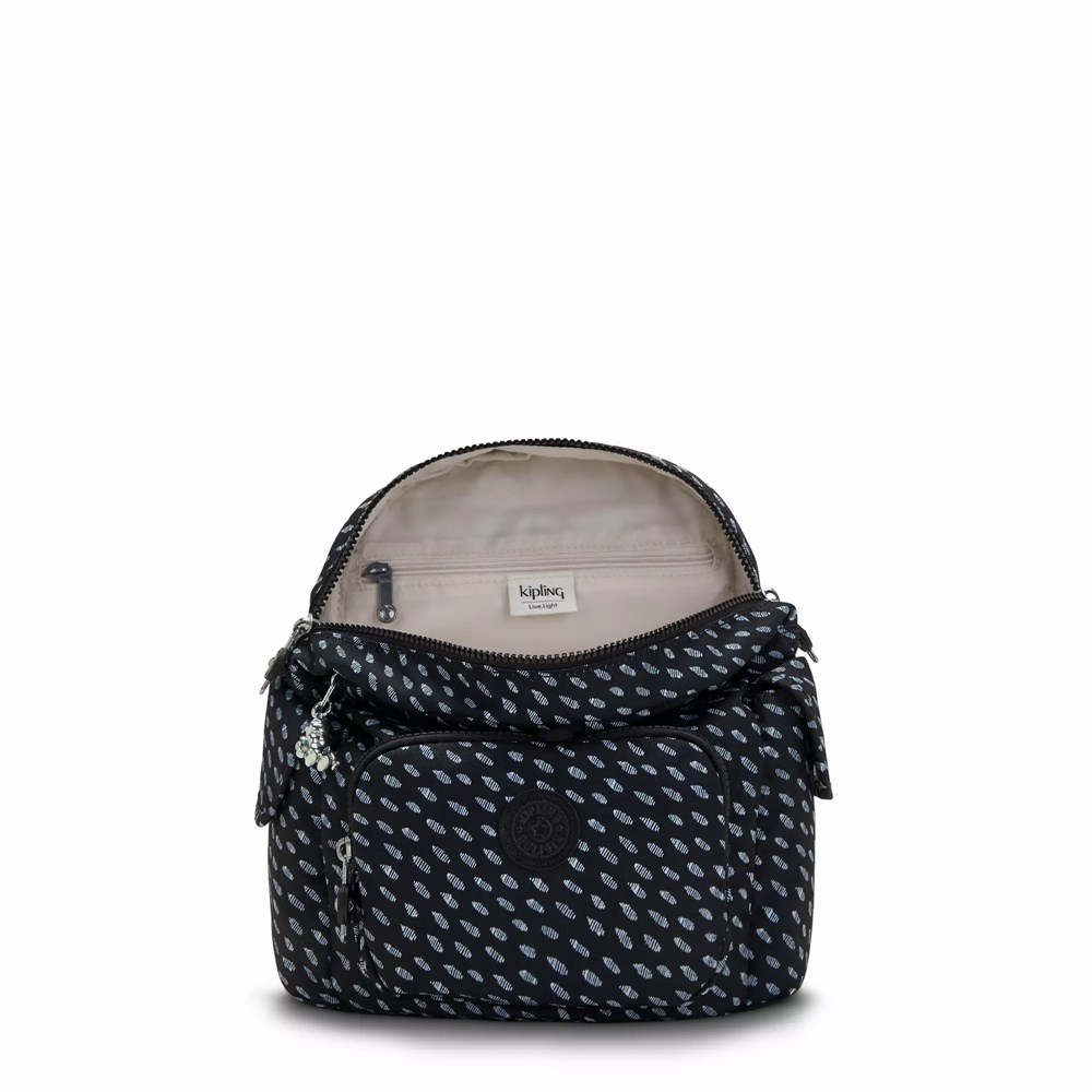 Mini Mochilas Kipling City Pack Mini Printed Mujer Negras | YHNO-94721