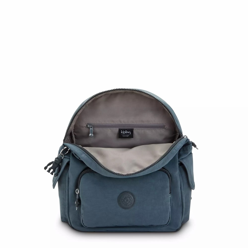 Mini Mochilas Kipling City Pack Small Mujer Azul Marino Gris | UIXG-09418