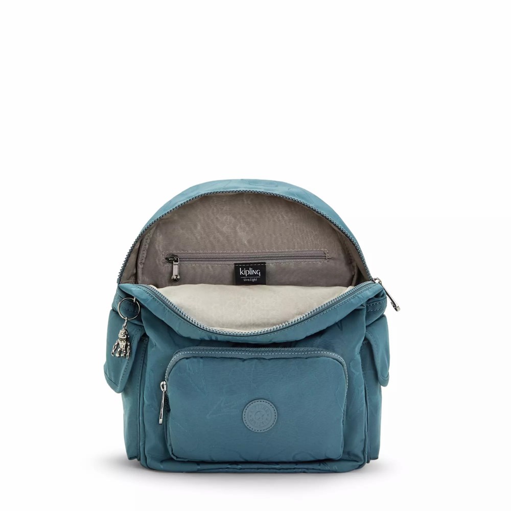 Mini Mochilas Kipling City Pack Small Printed Mujer Azul Marino Gris | VEXU-37210