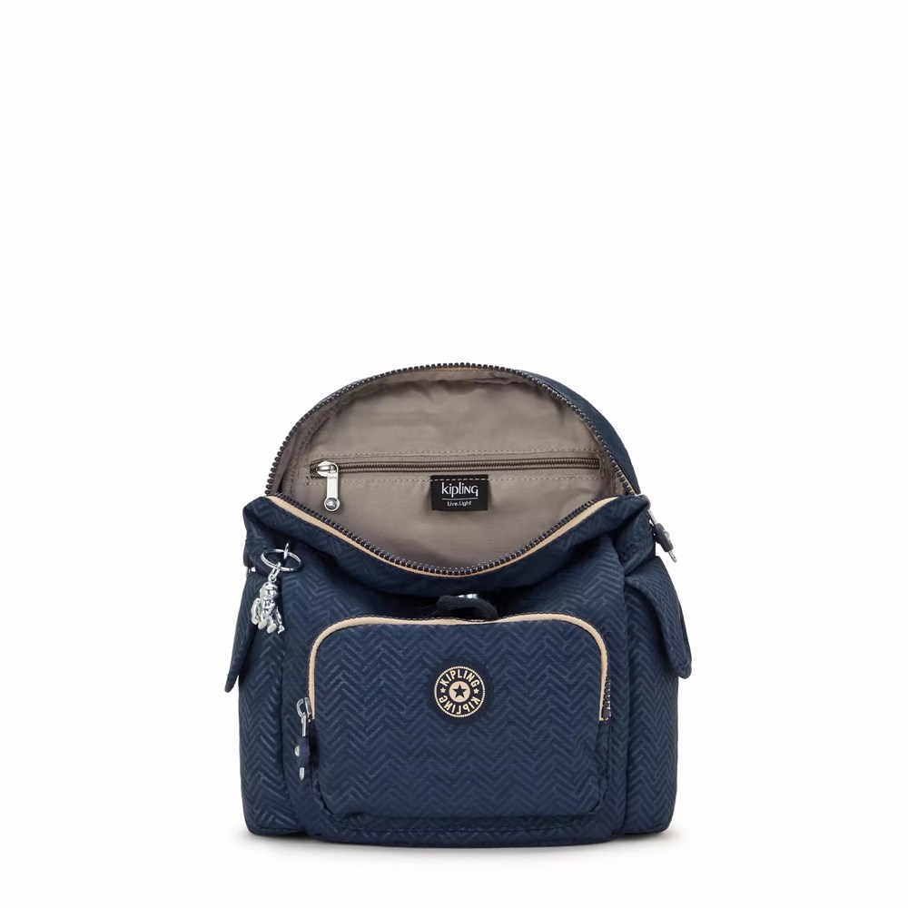 Mochilas De Moda Kipling City Pack Mini Printed Mujer Azules | LEIG-30942