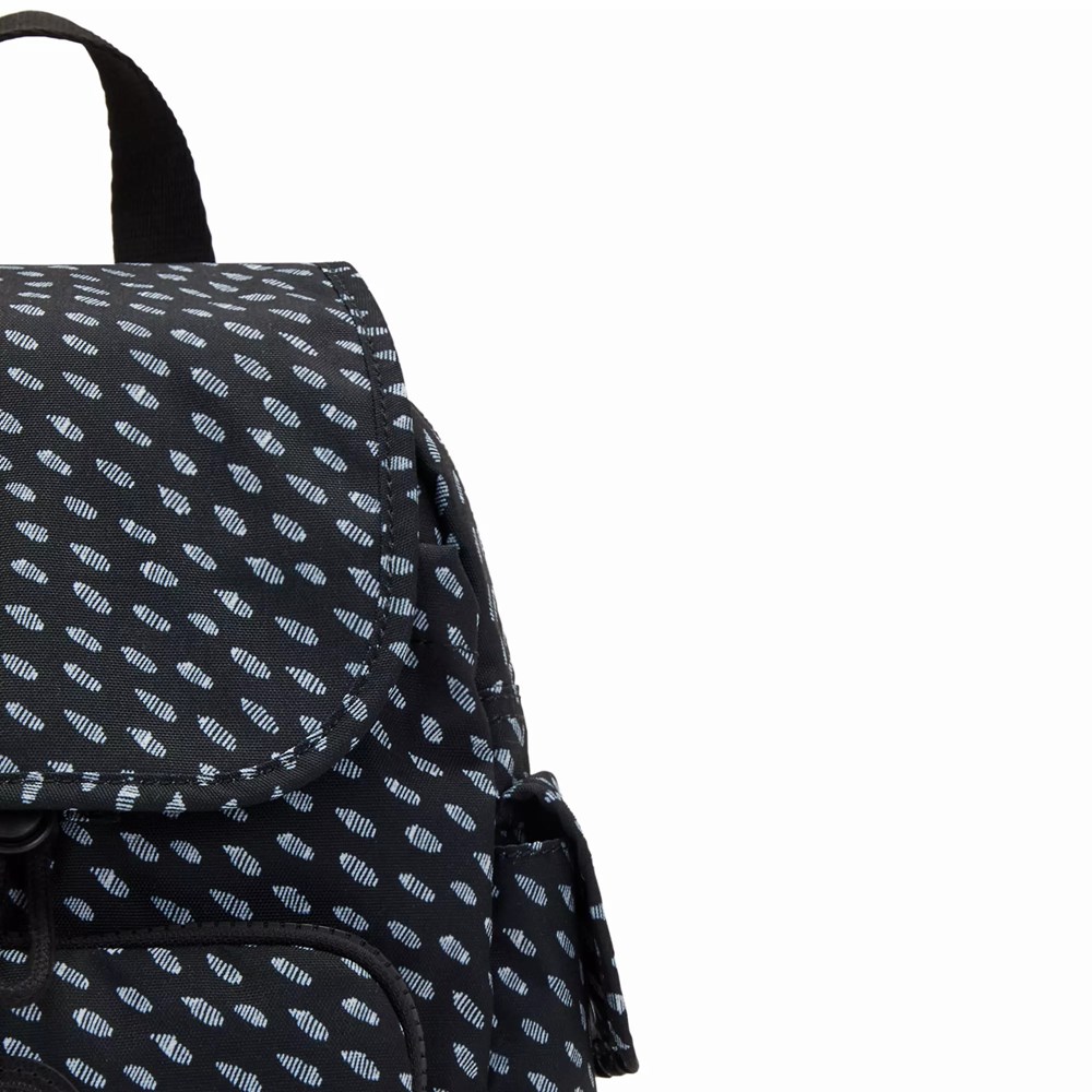 Mochilas De Moda Kipling City Pack Mini Printed Mujer Negras | VIQF-85963