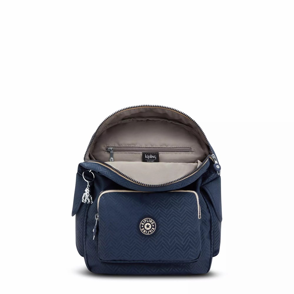 Mochilas De Moda Kipling City Pack Small Printed Mujer Azules | NZTM-02149