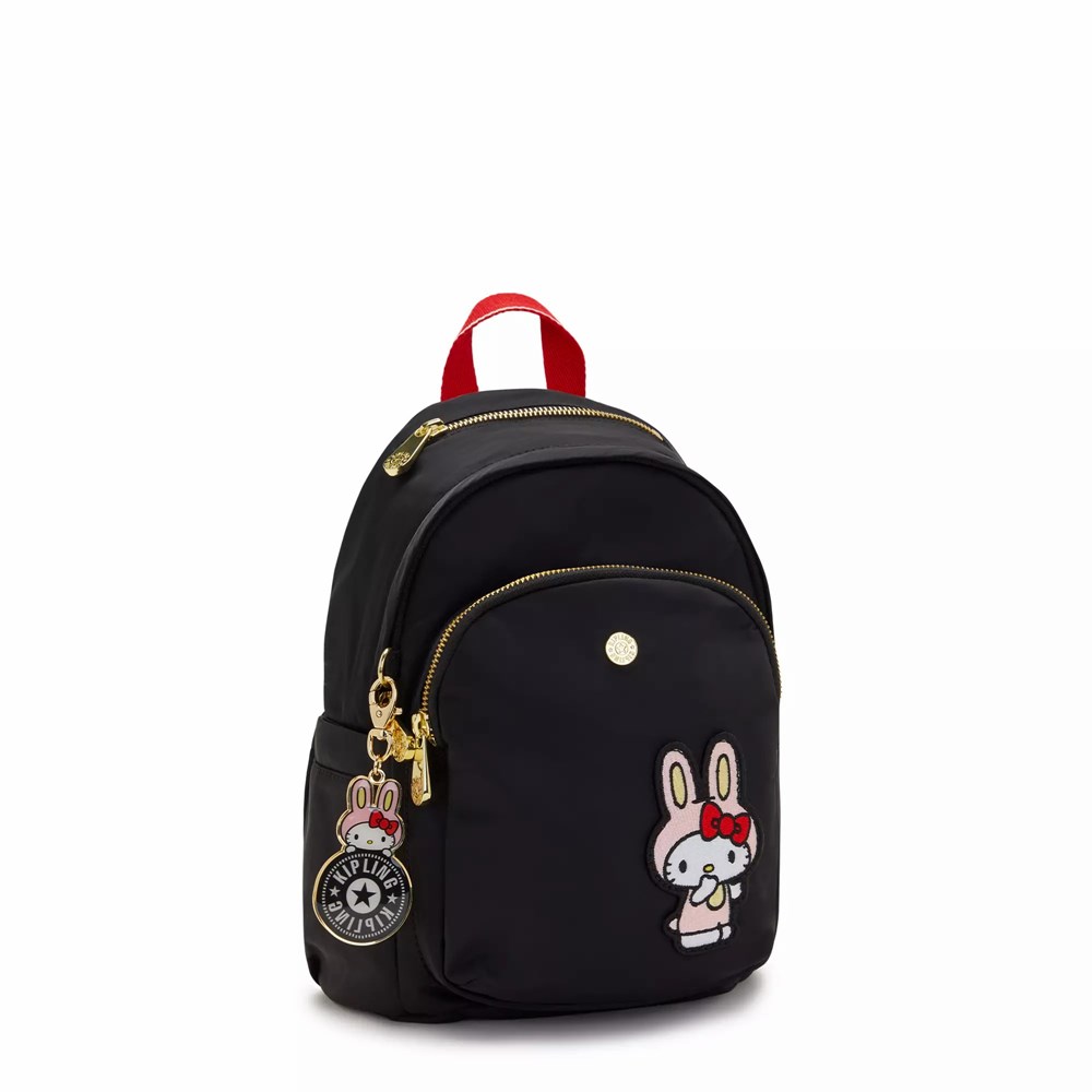 Mochilas De Moda Kipling Hello Kitty Delia Mini Mujer Negras | NZEQ-75291