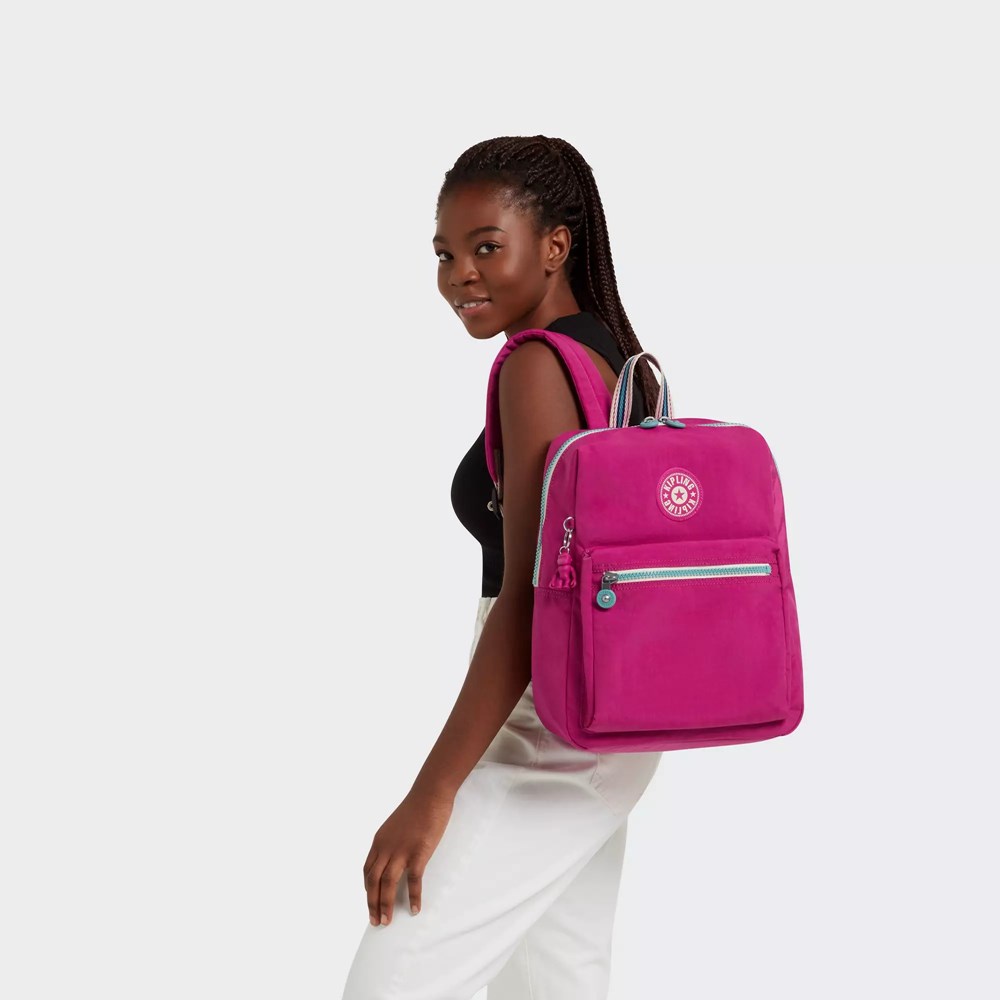 Mochilas De Moda Kipling Rylie Mujer Rosas Fucsia | UJBS-84257