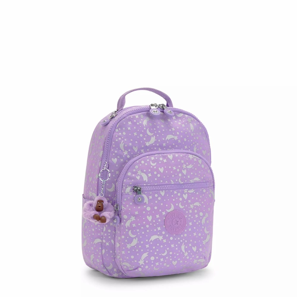 Mochilas De Moda Kipling Seoul Small Printed Mujer Metal | WXPU-13205