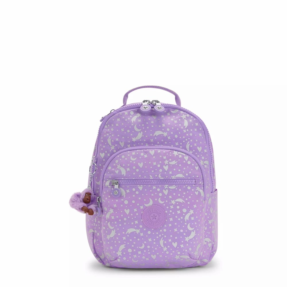 Mochilas De Moda Kipling Seoul Small Printed Mujer Metal | WXPU-13205