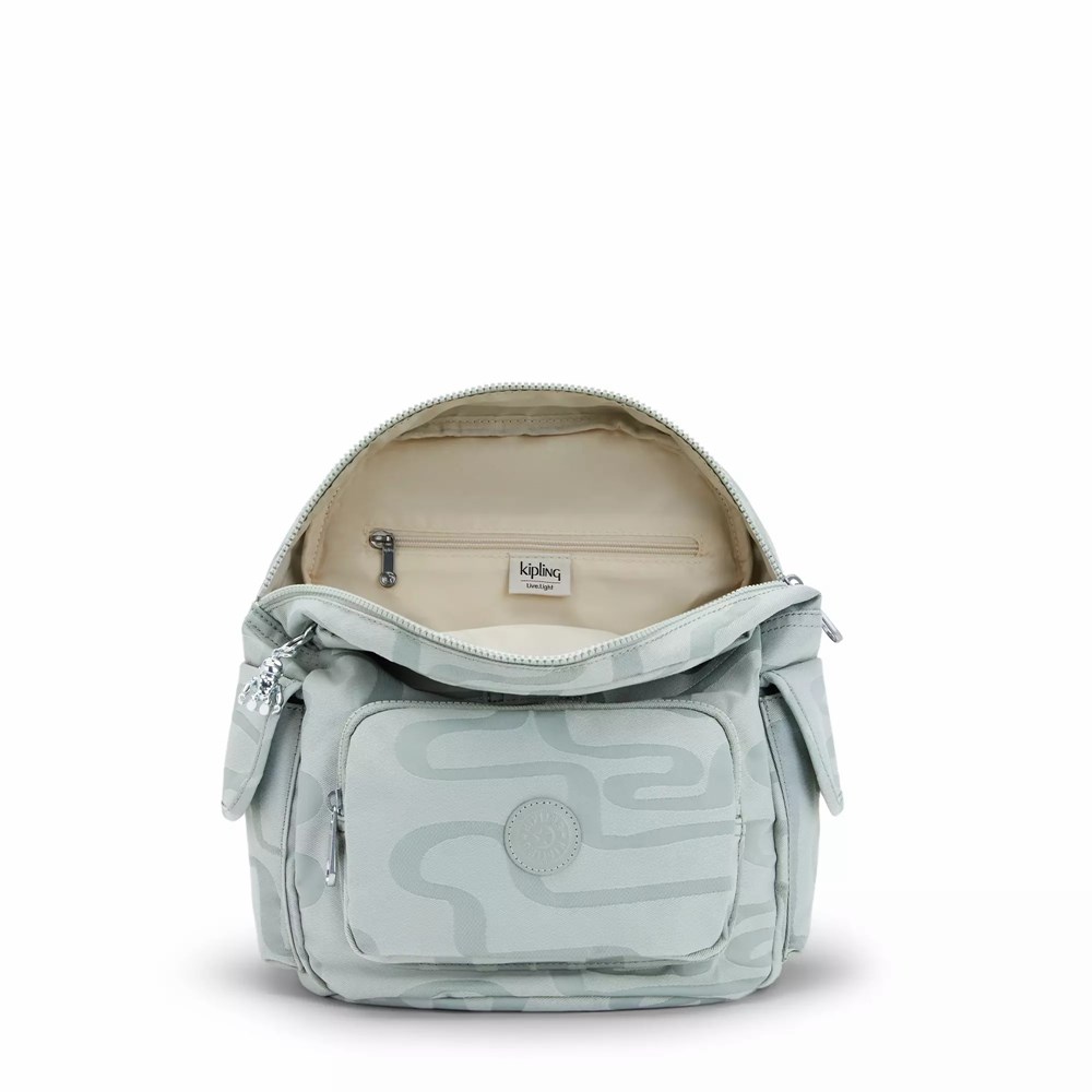 Mochilas De Viaje Kipling City Pack Small Printed Mujer Gris | HLUD-84270