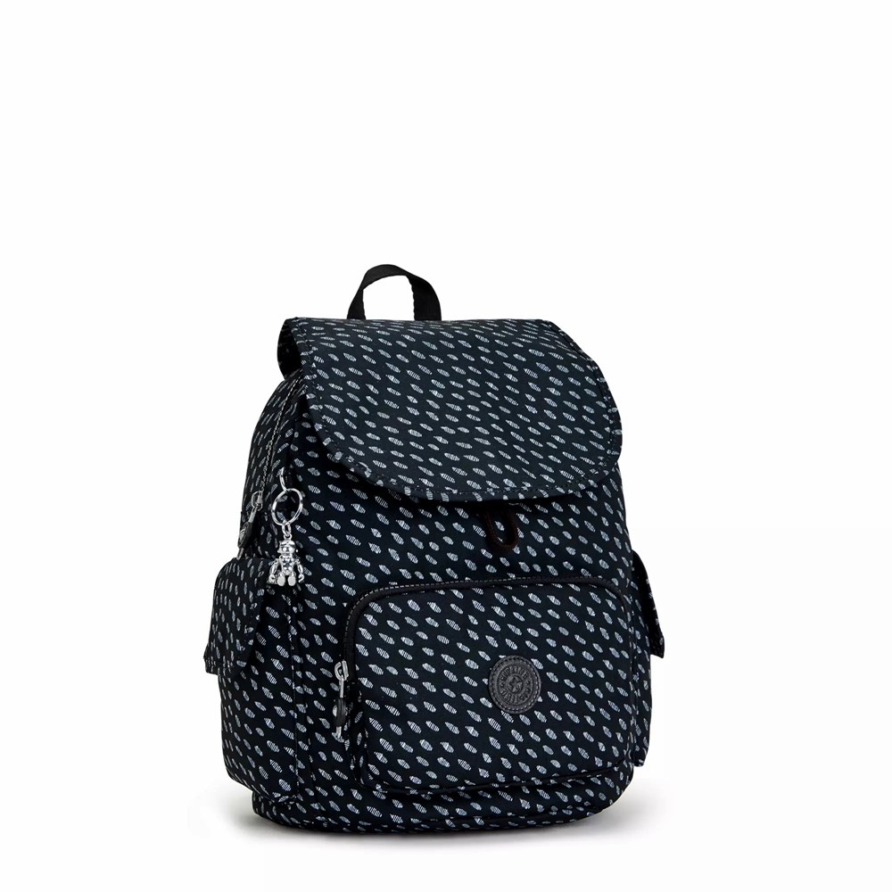 Mochilas De Viaje Kipling City Pack Small Printed Mujer Negras | HNOC-06423