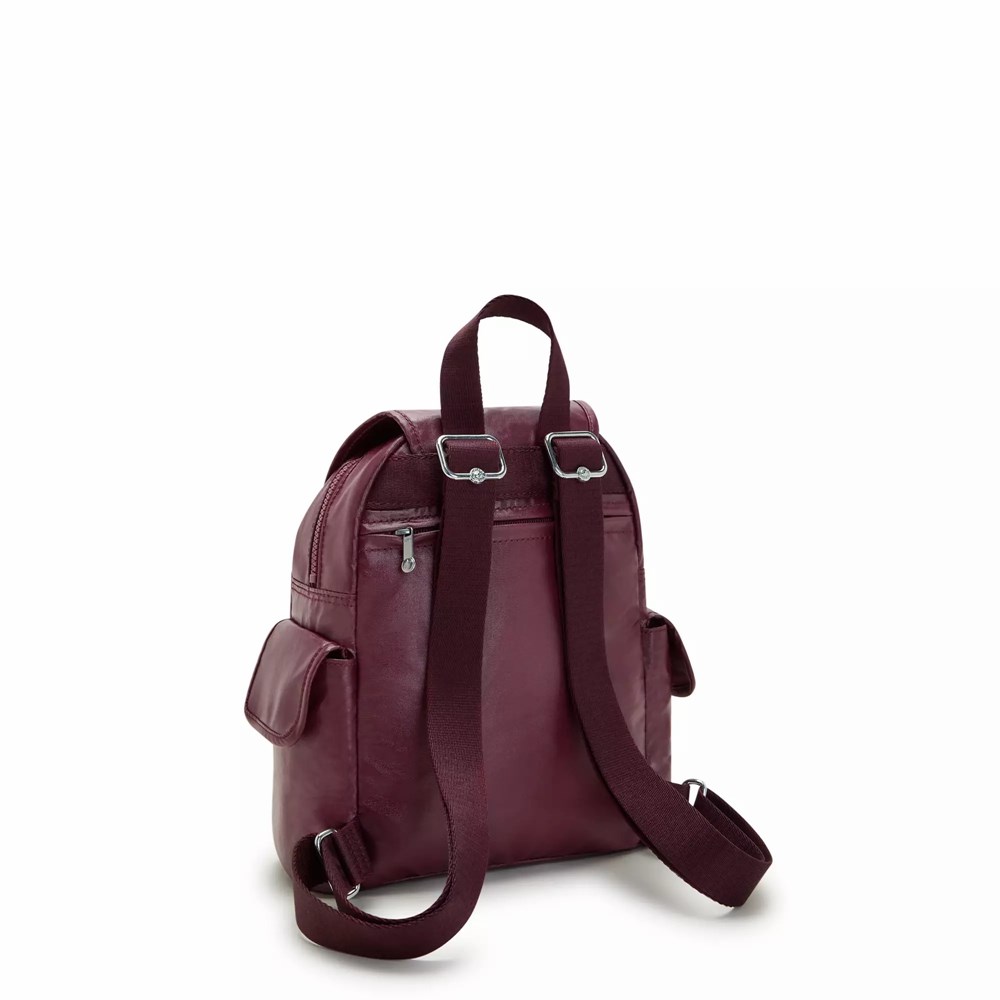 Mochilas Kipling City Pack Mini Metallic Mujer Burdeos | MVYL-08725